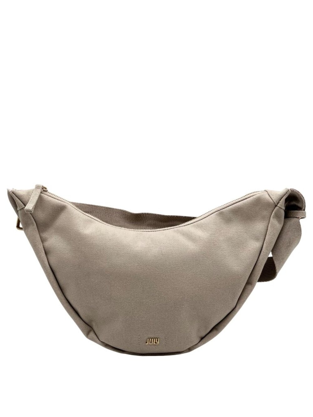 July Beige Canvas Crescent Everyday Crossbody Bag